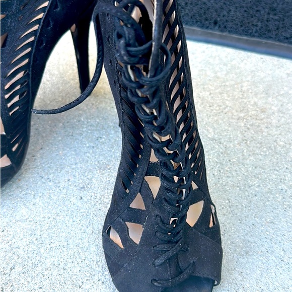 Women’s Nine West Suede Blk Booties Size 7.5 - Picture 5 of 5